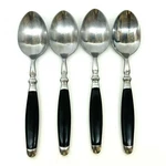 Hampton Silversmiths Soup Spoon HSV82 Stainless Black Handle Flatware 4PC Set. Fixed Price $36.56.