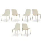 Pemberly Row Contemporary Cream Vegan Leather Dining Chairs (set Of 6). Fixed Price $1197.43.