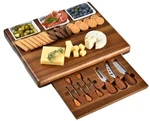 Shanik Large Acacia Wood Charcuterie Board Set New Sealed Box. Fixed Price $82.00.