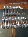 Customcraft CUS12 Stainless Flatware "w" Monogram Floral 29 Pieces. Fixed Price $25.00.