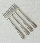 Vogue Stainless VOF2 Set 4 Appetizer Cocktail Forks Glossy Outline Edge. Fixed Price $9.95.