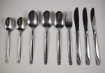 Interpur Stainess Japan INR15 Floral Oval Soup Teaspoon Dinner Fork Knives Lot 9. Fixed Price $20.20.