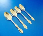 Customcraft CUS11GO Soup Lot 4 Spoons Gold Electroplate. Fixed Price $12.99.