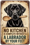 Labrador Dog With Spoon Kitchen Rules Tin Metal Signs Home Cor Vintage Funny. Fixed Price $10.99.