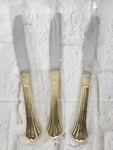 Retroneu Century Replacement Dinner Knives Goldplated Korea Flatware LOT/3. Fixed Price $11.98.