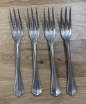 Set Of 4 Fortessa San Marco Salad Forks Stainless 18-10 Antiqued Silverware. Fixed Price $26.00.