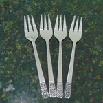 Regis SRE1 Salad Lot 4 Forks Stainless Black Accent Rose. Fixed Price $14.99.