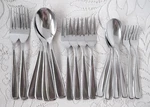 Hampton Silversmiths Stainless Flatware Lot HSV94. Fixed Price $78.54.