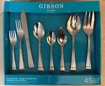 Gibson Stainless Steel 45 Piece Flatware Set Canberra Pattern Service For 8 Nip. Fixed Price $33.99.