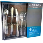 Gibson Home Hammered 46 Piece Flatware Set With Wire Caddy. Fixed Price $135.35.
