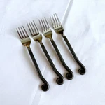 Pier PII11 Dark Iron Color Handle Coil Treble Four (4) Salad Forks. Fixed Price $79.98.