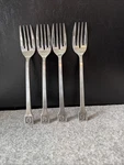4 Oxford Hall OXH39 Stainless Salad Forks Squared Tip Japan Flatware. Fixed Price $30.25.