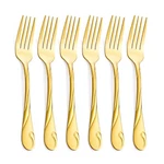 Gold Salad Fork Set, Seeshine 6.9-INCH Stainless Steel Shiny Metal Desse.... Fixed Price $17.77.