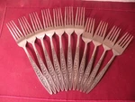 National Stainless Rosette Japan Nasco Flatware 7 Dinner Forks 4 Salad. Fixed Price $38.89.