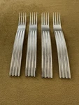 (4) Forks Habitat Vintage 18/8 Japan Stainless Steel Ridges Avant Garde Mcm. Fixed Price $184.37.