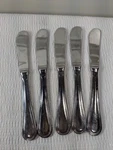Mepra Inox Norma Butter Knife Set 5 Stainless Steel Heavy Table Knives Glossy. Fixed Price $63.00.