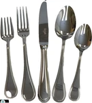 Christofle Perles 2 Stainless Steel 1- 5 Pc Setting *new*. Fixed Price $185.00.