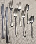 Oneida Flatware (4) Forks + (2) Teaspoons Knives Beaded Pattern. Fixed Price $7.49.