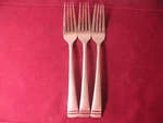 Set Of 3 Dinner Forks Lenox Federal Platinum Frosted Stainless 1/8". Fixed Price $38.89.