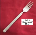 Ekco Eks 2 Salad Fork 6 3/4" Hammered Handle Stainless Steel Flatware. Fixed Price $9.58.