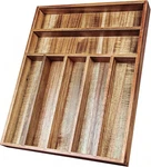 Kiteiscat Acacia Wood Silverware Organizer 7 Compartment Drawer Tray. Fixed Price $32.39.