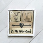 Valentine Rubber Stamp Set Of 4 Wood Mounted Heart Love Craft. Fixed Price $16.95.