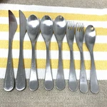 9 Pieces Cambridge CBS208 Modern Satin Stainless Flatware Fork,spoons, Knives. Fixed Price $99.99.