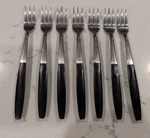 7 X Kingston Stainless Japan KGS2 Black Wood Handle Olive Cocktail Forks Mcm. Fixed Price $24.47.