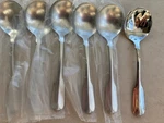 Oneida - Ridgecrest Lot Of 6 Round Bowl (cream Soup) Spoons New. Fixed Price $32.99.
