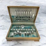 Oneida 1881 Rogers "plantation" 50 Piece Flatware Set In Maple Box. Fixed Price $85.95.
