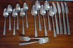 17 Pc Towle TWS102 Stainless Supreme Textured Handle Cutlery Flatware Rare Japan. Fixed Price $28.00.