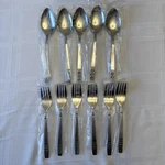 New Imperial Intl Iic Stainless Cortina Salad Forks Soup Spoon Lot Set. Fixed Price $39.95.
