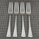 Oneida Script Dinner Forks Set Of Four Stainless Flatware. Fixed Price $22.49.