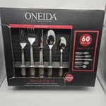 New Oneida Carter 18/10 Satin Flatware 60 Piece Set - Service For 12. Fixed Price $139.99.