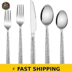 Vesteel 40-PIECE Hammered Silverware Set For 8 Stainless Flatware. Fixed Price $55.99.