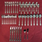 11 Stainless By Customcraft Glossy Floral Monogram Lot Of 43 Pieces. Fixed Price $79.20.