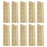 10 Pcs 9.5" X Natural Bamboo Sushi Rolling Mat. Fixed Price $20.26.