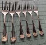 Mikasa Cosmo Satin 18/10 Stainless Steel Flatware Salad Forks Lot 6 7 3/8. Fixed Price $45.00.