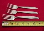 Montgomery Ward MWD21 Stainless Japan Flower Glossy 1-DINNER Fork, 2-SALAD Forks. Fixed Price $20.50.