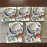 Villeroy & Boch New Wave Caffe Espresso Saucers Set Of Jungle 6.5X5 Germany. Fixed Price $64.00.