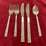 5 Orleans ORL11 Silver Co Flatware Stainless Japan 2 Salad Forks Knife Teaspoon. Fixed Price $26.24.