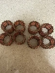 Pier 1 Set Of 8 Moroccan Beaded Napkin Rings Red, Orange, And Amber Colored. Fixed Price $6.00.