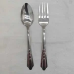 Vintage Ekco EKS7 Chevron Geometric Stainless Steel Teaspoon Salad Fork Usa. Fixed Price $14.99.