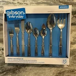Gibson Stainless Steel 45 Piece Flatware Set Canberra Pattern Service For 8 New. Fixed Price $18.60.