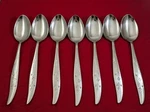 Lot Of Montgomery Ward MWD21 Stainless Japan Flower Glossy Oval Soup Spoons 7". Fixed Price $27.05.