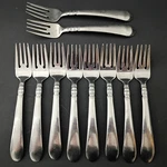 Wallace WAS167 Salad Forks 7" Glossy Lines Stainless Steel Flatware Lot Of 10. Fixed Price $19.95.
