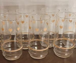 Vtg Corelle Coordinates Forever Yours Set Of 8 16OZ Glasses Pink Country Hearts. Fixed Price $60.00.
