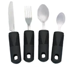 Homvare Adaptive Utensils 4 Pc Set, Black Non-slip Handles Non-weighted Elderly. Fixed Price $6.00.
