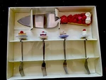 Strawberry Cake Server & 4 Dessert Forks Birthday Party Housewarming Gift Set. Fixed Price $25.90.