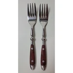 Chefs Bistro Salad Forks 18/8 Stainless Woodgrain Brown Replacement Set Of 2. Fixed Price $11.88.